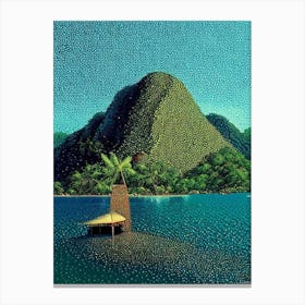 Palawan Philippines Pointillism Style Tropical Destination Canvas Print