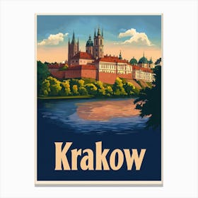 Aihrgdesign A Vintage Travel Poster Of Krakow 2 Canvas Print