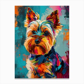 Yorkshire Terrier dog colourful painting Canvas Print
