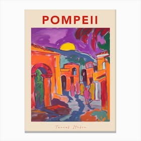 Pompeii 2 Italia Travel Poster Canvas Print