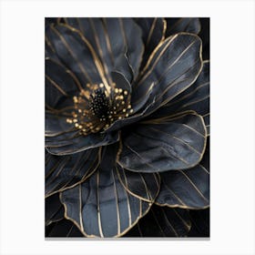 Black And Gold Flower Canvas Print