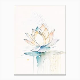 Lotus Flower, Buddhist Symbol Minimal Watercolour 2 Canvas Print