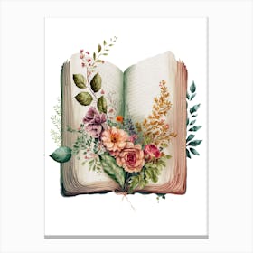 Floral Book Water Colors Autumn Mood Canvas Print