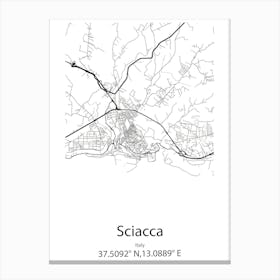 Sciacca,Italy Minimalist Map Canvas Print