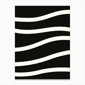 Black And White Wavy Lines 1 Canvas Print