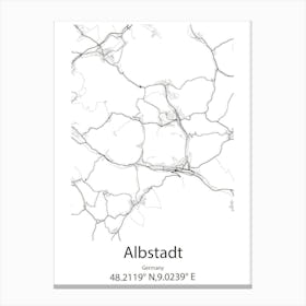 Albstadt,Germany Minimalist Map Canvas Print