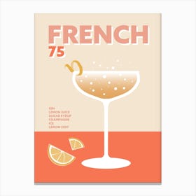 French 75 Cocktail Champagne Prosecco Colourful Kitchen Canvas Print