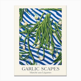 Marche Aux Legumes Garlic Scapes Summer Illustration 4 Canvas Print