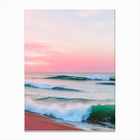 Collaroy Beach, Australia Pink Photography 2 Canvas Print