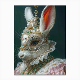 Rabbit With Pearls Canvas Print