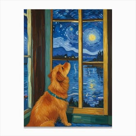 Starry Night Dog Canvas Print