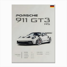 Porsche 911 Gt3 Rs 1 Canvas Print