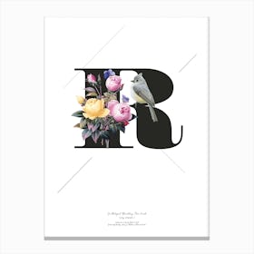 Botanical  Alphabet R Canvas Print