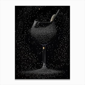 Black Magic Pointillism Cocktail Poster Canvas Print