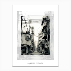 Poster Of Bangkok, Thailand, Black And White Old Photo 1 Canvas Print