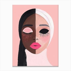 Black Woman With Pink Eyes 2 Canvas Print