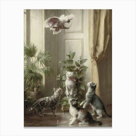 Vintage Cats In A Room Canvas Print