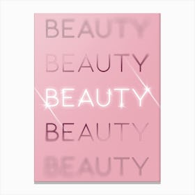 Motivational Words Beauty Quintet in Pink Canvas Print