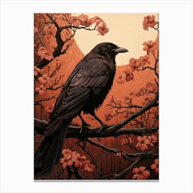 Dark And Moody Botanical Raven 4 Canvas Print