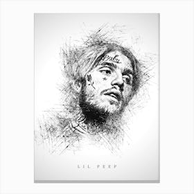 Lil Peep Rapper Sketch Canvas Print