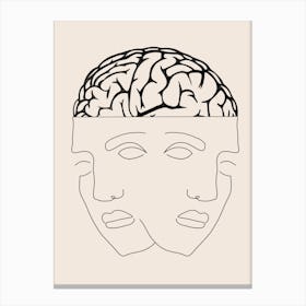 Dual Consciousness Canvas Line Art Print