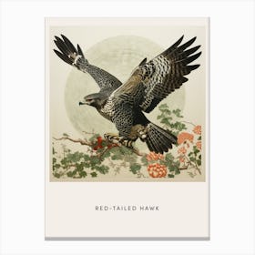 Ohara Koson Inspired Bird Painting Red Tailed Hawk 2 Poster Canvas Print