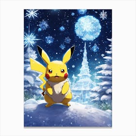 Snowy Pikachu wallpaper Canvas Print