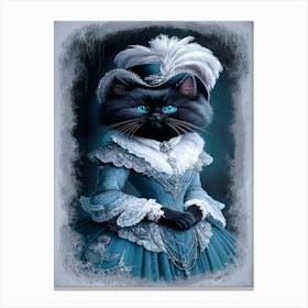 Victorian Black Cat Canvas Print