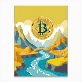 Bitcoin In The Mountains 1 Canvas Print