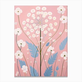 Gypsophila Babys Breath 2 Hilma Af Klint Inspired Pastel Flower Painting Canvas Print