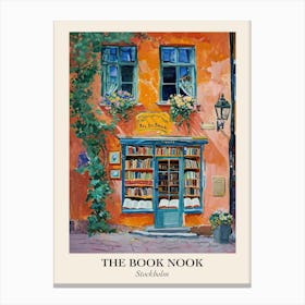 Stockholm Book Nook Bookshop 3 Poster Canvas Print