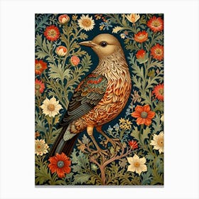 William Morris Bird In A Flower Canvas Print