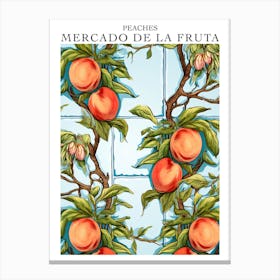Mercado De La Fruta Peaches Illustration 4 Poster Canvas Print