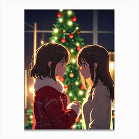 Christmas Tree Girls Canvas Print