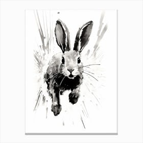 Rabbit Prints Black And White Ink 9 Canvas Print