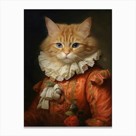 Ginger Cat With Ruffled Collar 4 Canvas Print
