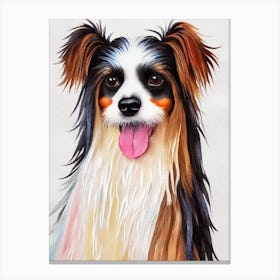 Chinese Crested 2 Watercolour dog Canvas Print