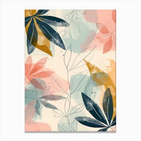 Abstract Watercolor Leaves Canvas Print