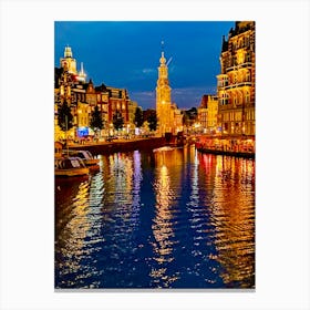 Amsterdam At Night 4 Canvas Print