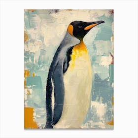 King Penguin Floreana Island Colour Block Painting 2 Canvas Print