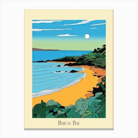 Poster Of Minimal Design Style Of Byron Bay, Australia 7 Canvas Print