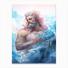  A Watercolor Of Poseidon 3 Canvas Print