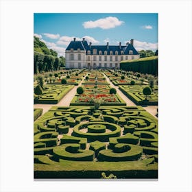 Chateau De Villandry Gardens France Illustration  Canvas Print