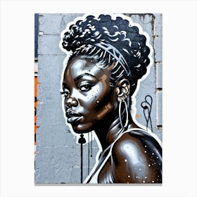 Graffiti Mural Of Beautiful Black Woman 394 Canvas Print