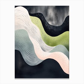 Celestial Chromatics; Abstract Risograph Vintage Canvas Print