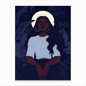 African Girl In The Forest Canvas Print