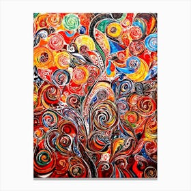 Abstract Painting Capturing The Convergence Of Diverse Human Rights And Cultures Showcasing Swirls (5) Canvas Print