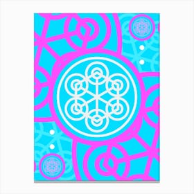 Geometric Glyph Abstract in White and Bubblegum Pink and Candy Blue n.0052 Canvas Print