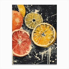 Citrus Fruits Paint Splash 1 Canvas Print