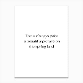 Sun'S Rays Paint A Beautiful Di Picture On The Spring Land Canvas Print